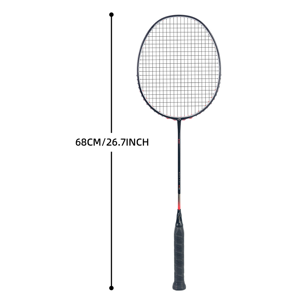 SALYWEE NOVA2.0 Offensive Badminton Racket 5U Ultra‑Light, T700+30T High‑Rigidity Carbon Fiber, 300±5mm Balance, 6.8mm Ultra‑Thin Shaft, 28‑32LBS, 76 String Holes