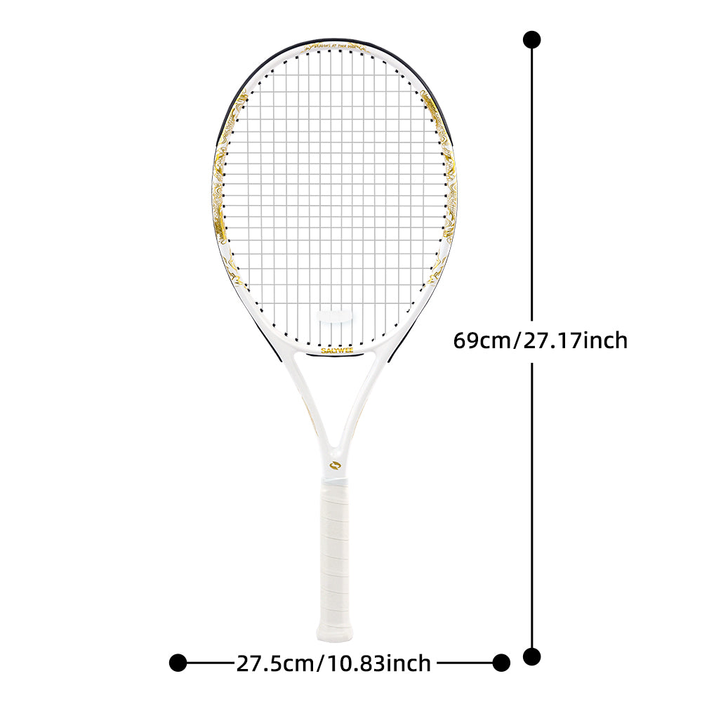 SALYWEE Golden Dragon SY1116 Tennis Racket | Carbon Fiber 280g 105in² 16×19 Pre-Strung Adult Racquet