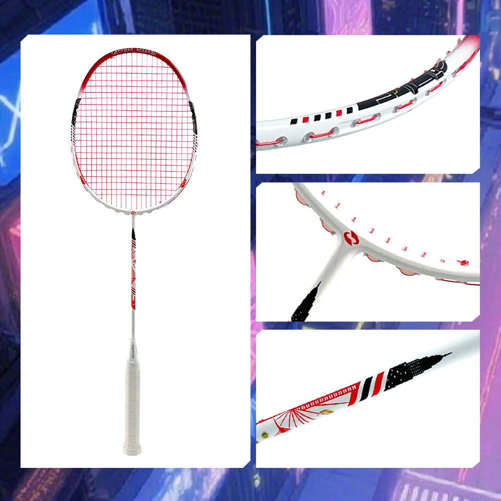 SALYWEE MY2.0 Badminton Racket T700 Carbon, Exquisite Water‑Based Paint With Malaysian Landmark Architecture Pattern, Large Frame Sweet Spot For Training & Match