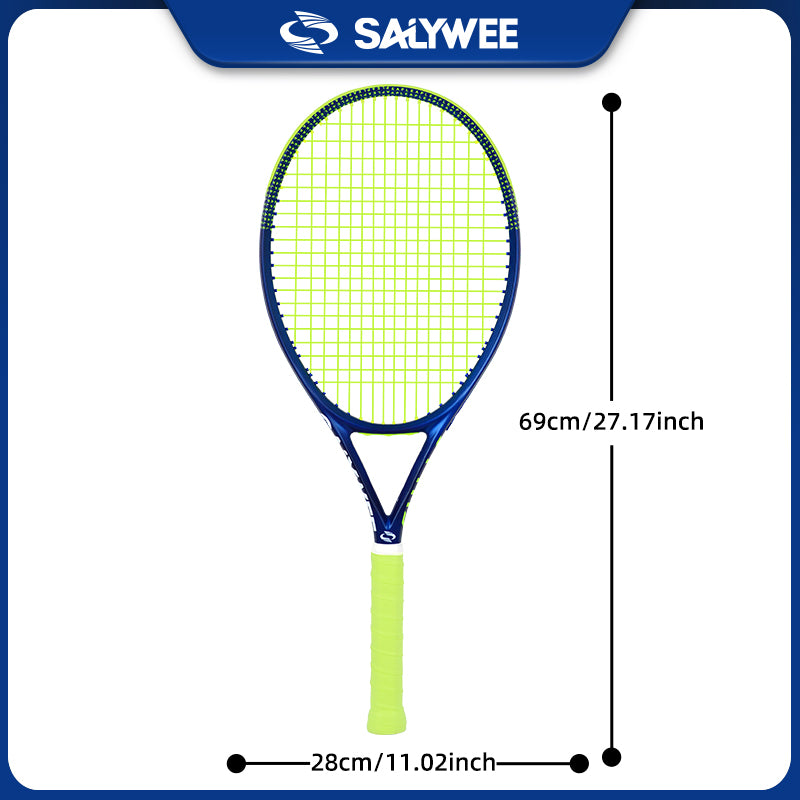Raqueta de tenis SALYWEE Blue Leap SY1115 | 345 g 330 mm Punto de equilibrio Marco duradero para entrenamientos y partidos al aire libre