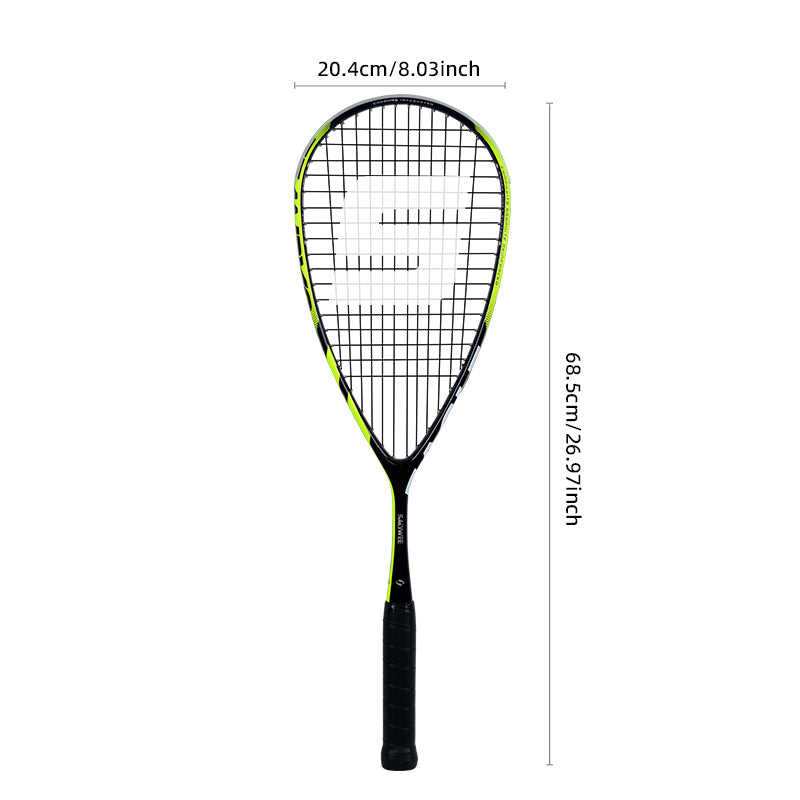 SALYWEE EAGLE Pro Squash Racket Full Carbon Fiber Pre-Strung Balanced Frame for Intermediate & Advanced Players