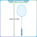 SALYWEE Candy 4U Carbon Fiber Badminton Racket, 3 Vivid Colors Blue / Green / Fluorescent Yellow, 22‑26LBS, Beginner & Amateur Recreation Use