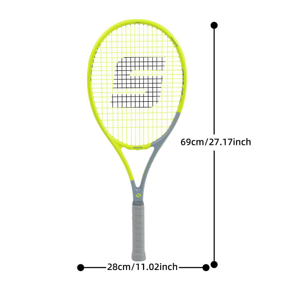 SALYWEE Gemini Composite Tennis Racket 69cm Length 330mm Balance Point 50-60LBS Tension Aluminum Carbon Frame Daily Practice Tennis Racket