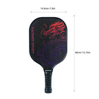SALYWEE Dragon Print Pickleball Paddle 40×19.8cm Size 12mm Thickness 228±5g Unstrung Recreational Pickleball Racquet