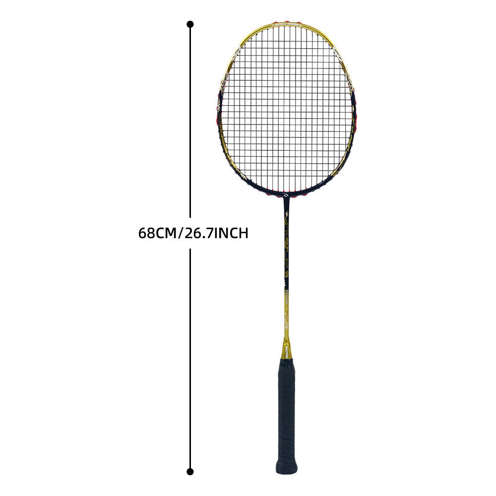 SALYWEE SY904 Golden Dragon Fire Phoenix Badminton Racket T800+30T Carbon Fabric 4U High Tension 26‑35LBS Powerful Smash Competitive Racket