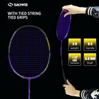 SALYWEE Dragon Lin SY906 Badminton Racket T800+40T Material 300mm Balance Point ≤32LBS Tension Purple Black Offensive Badminton Racquet