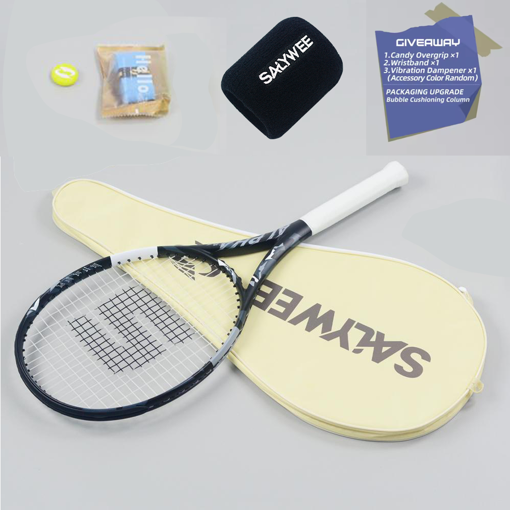 SALYWEE ALPHA SY1111 Full Carbon Tennis Racquet 273g Unstrung 16×19 String Pattern 50-60LBS Tension Recreational Tennis Racket