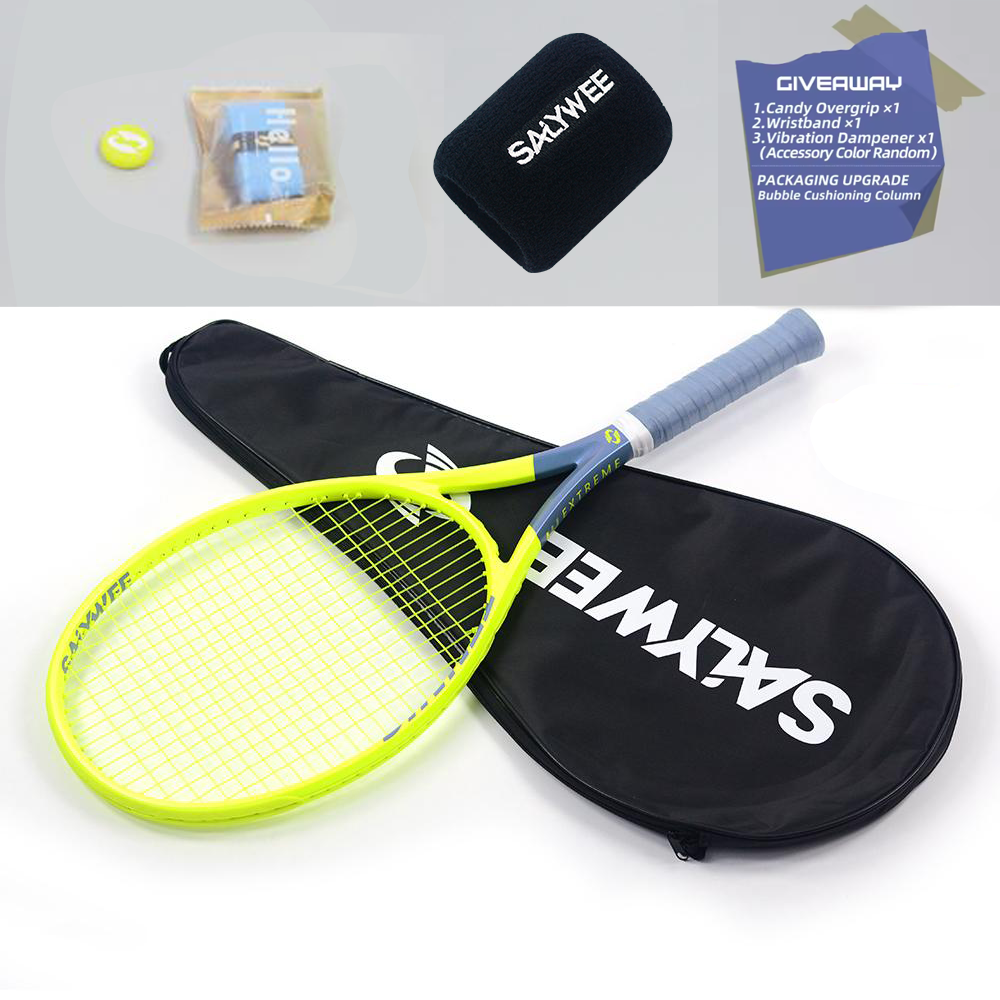 SALYWEE Phantom SY1112 Composite Carbon Fiber One-Piece Tennis Racquet 310g Unstrung 16×19 50-60LBS Recreational Tennis Racket