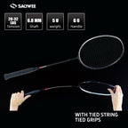 SALYWEE NOVA2.0 Offensive Badminton Racket 5U Ultra‑Light, T700+30T High‑Rigidity Carbon Fiber, 300±5mm Balance, 6.8mm Ultra‑Thin Shaft, 28‑32LBS, 76 String Holes