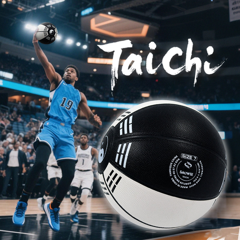 SALYWEE TAICHI No.7 Basketball High-Quality Rubber Carcass PE Winding Butyl Bladder Fine-Grained Wear Resistant Game Basketball