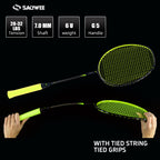 SALYWEE Sharp・Feather Head‑Heavy Offensive Badminton Racket 305±3mm Balance Point 6U Light Weight, T700+30T Carbon For Powerful Smash Shots