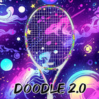 SALYWEE Doodle 2.0 Colorful Doodle Graphic Tennis Racket Pre‑Strung Ready To Play Carbon Tennis Racket for Adult Tennis Lovers