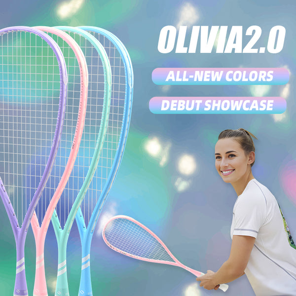 SALYWEE Olivia2.0 Full Carbon Squash Racket SY1028 69cm Length 21cm Width Light‑Weight Indoor Training Squash Racket