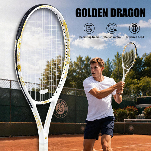 SALYWEE Golden Dragon SY1116 Tennis Racket | Carbon Fiber 280g 105in² 16×19 Pre-Strung Adult Racquet