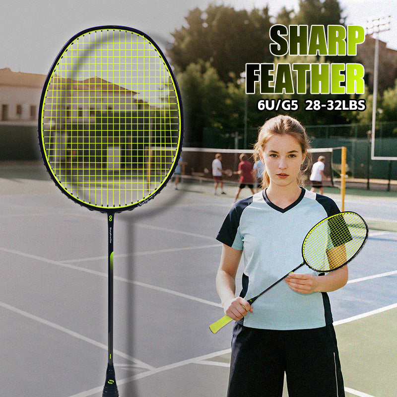 SALYWEE Sharp・Feather Head‑Heavy Offensive Badminton Racket 305±3mm Balance Point 6U Light Weight, T700+30T Carbon For Powerful Smash Shots