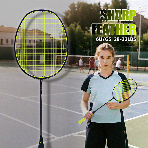 SALYWEE Sharp・Feather Head‑Heavy Offensive Badminton Racket 305±3mm Balance Point 6U Light Weight, T700+30T Carbon For Powerful Smash Shots