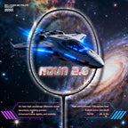 SALYWEE NOVA2.0 Offensive Badminton Racket 5U Ultra‑Light, T700+30T High‑Rigidity Carbon Fiber, 300±5mm Balance, 6.8mm Ultra‑Thin Shaft, 28‑32LBS, 76 String Holes