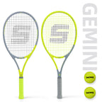 SALYWEE Gemini Composite Tennis Racket 69cm Length 330mm Balance Point 50-60LBS Tension Aluminum Carbon Frame Daily Practice Tennis Racket