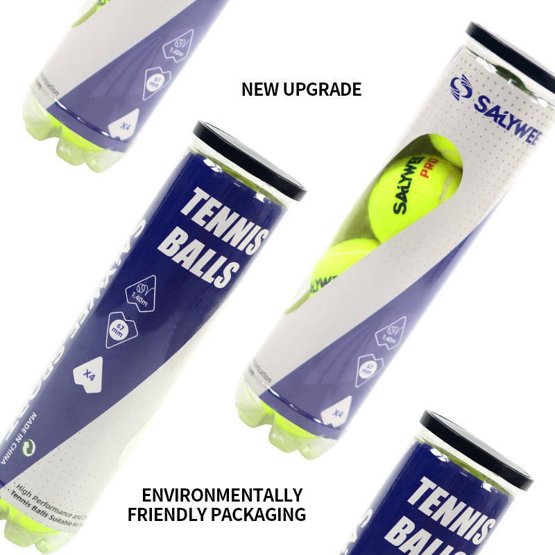 SALYWEE PRO Professional Tennis Balls 4 Count Pressurized Can All‑Court Suitable for Match & Daily Training Sessions