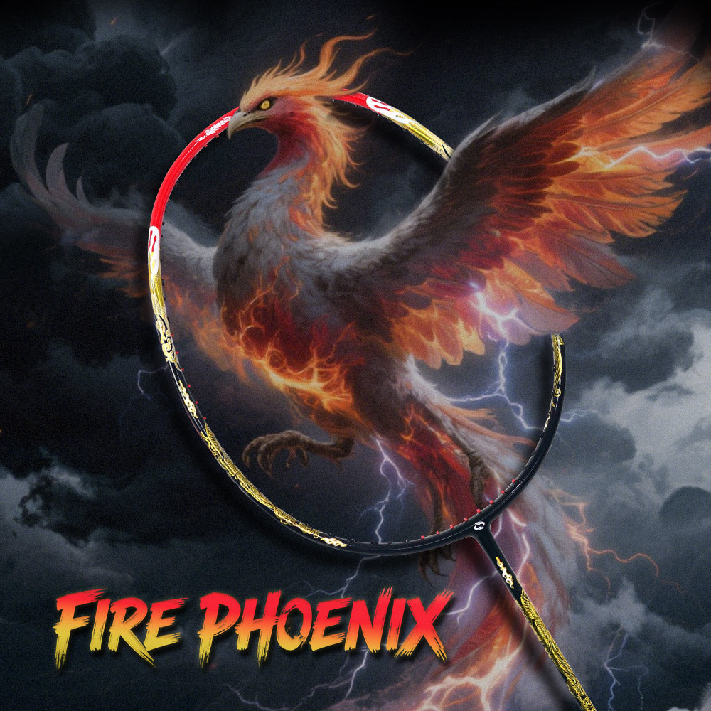 SALYWEE SY904 Golden Dragon Fire Phoenix Badminton Racket T800+30T Carbon Fabric 4U High Tension 26‑35LBS Powerful Smash Competitive Racket