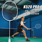 SALYWEE K520 PRO Speed‑Type Full Carbon Fiber Badminton Racket 4U, 26‑30LBS Tension, 295±5mm Balance Point, 675±5mm Length, White & Black Color Options