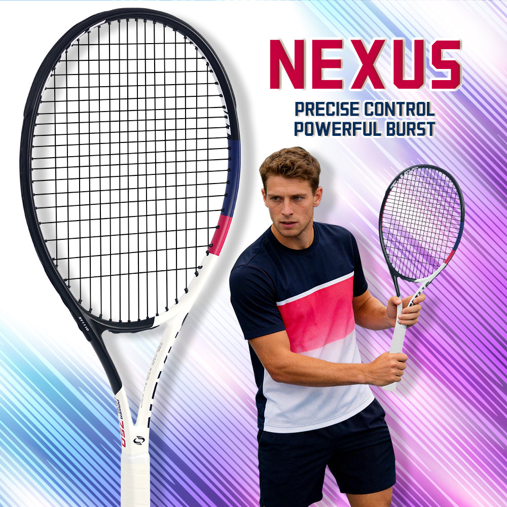 SALYWEE Nexus SY1110 Aluminum Carbon Tennis Racquet 293g Unstrung 16×19 String Pattern 50-55lbs Tension Beginner Recreational Tennis Racket