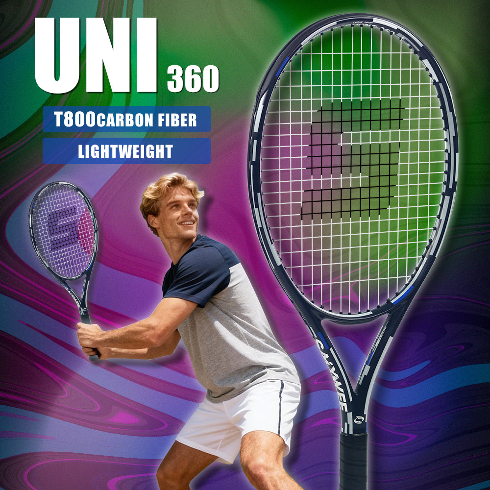 SALYWEE UNI360 Tennis Racket T800 Carbon Fiber 105in² Head 16×19 String Pattern Stable Control for Intermediate Adult Players
