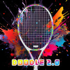 SALYWEE Doodle 2.0 Colorful Doodle Graphic Tennis Racket Pre‑Strung Ready To Play Carbon Tennis Racket for Adult Tennis Lovers