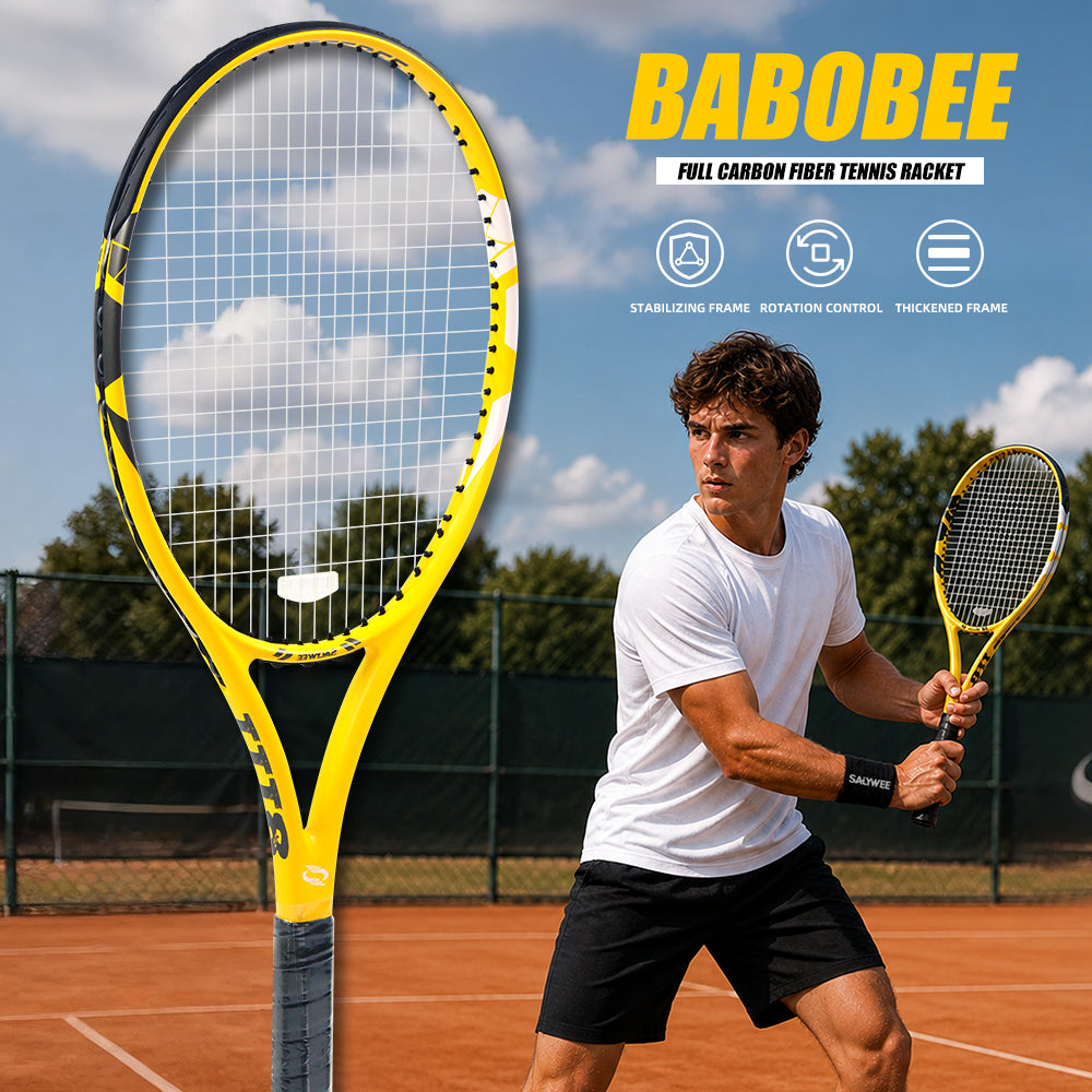 SALYWEE BABOBEE SY1118 Carbon Fiber Tennis Racket | 265g 102in² 16×19 Pre-Strung Adult Racquet