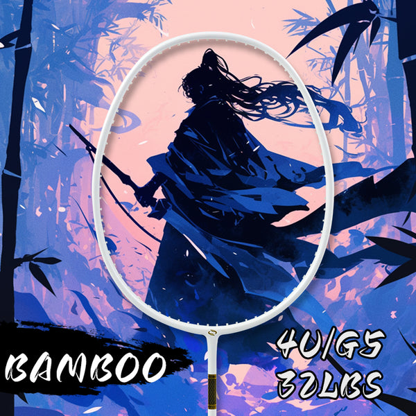 SALYWEE Bamboo Neutral Balance Full Carbon Badminton Racket Pre‑Strung 4U, 295±5mm Balance Point, 675±5mm Standard Length For All‑Round Play