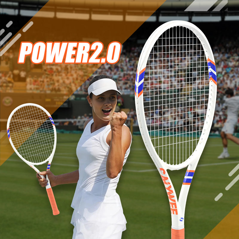 SALYWEE POWER 2.0 & POWER 100 Carbon Composite Tennis Racket | 285g 16×19 Pre-Strung Adult Racquet