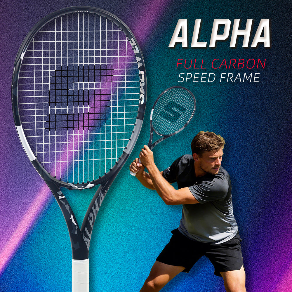 SALYWEE ALPHA SY1111 Tennisschläger Vollcarbon 273g unbesaitet 16×19 Saitenbild 50-60LBS Spannung Freizeitschläger