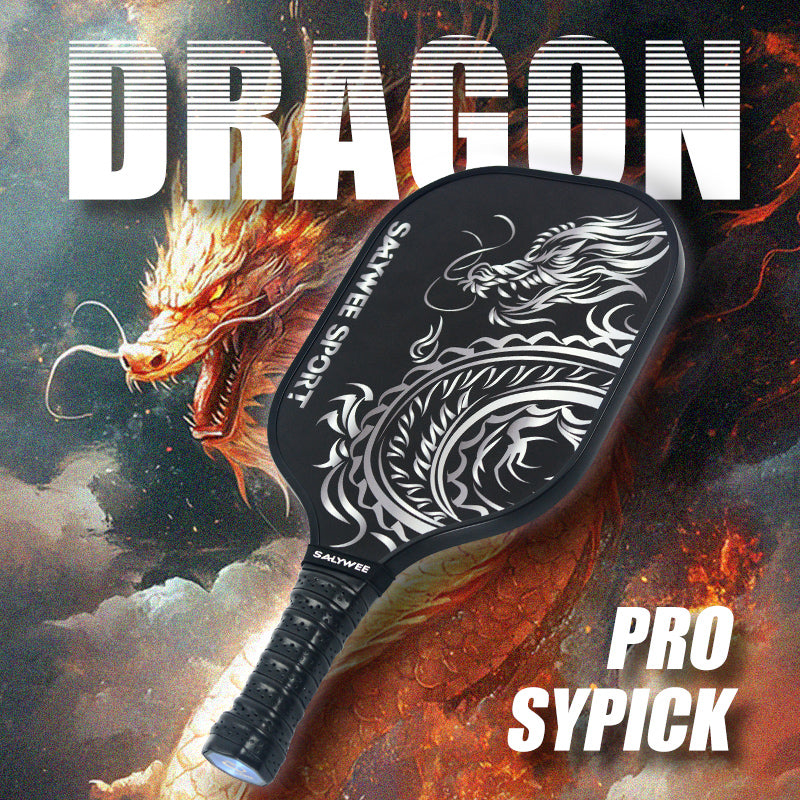SALYWEE Dragon Print Pickleball Paddle 40×19.8cm Size 12mm Thickness 228±5g Unstrung Recreational Pickleball Racquet