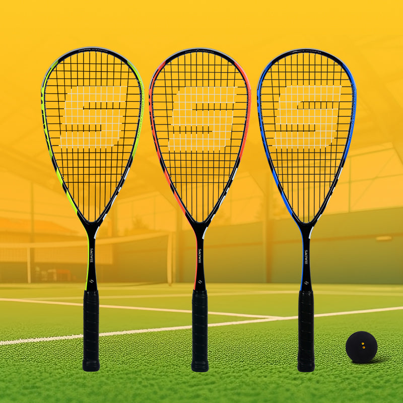 SALYWEE EAGLE Pro Squash Racket Full Carbon Fiber Pre-Strung Balanced Frame for Intermediate & Advanced Players