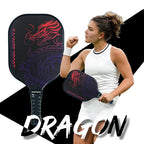 SALYWEE Dragon Print Pickleball Paddle 40×19.8cm Size 12mm Thickness 228±5g Unstrung Recreational Pickleball Racquet