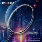 SALYWEE NOVA2.0 Offensive Badminton Racket 5U Ultra‑Light, T700+30T High‑Rigidity Carbon Fiber, 300±5mm Balance, 6.8mm Ultra‑Thin Shaft, 28‑32LBS, 76 String Holes