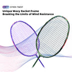SALYWEE TWIST SY909 Pre‑Strung Full Carbon Fiber Badminton Racket 75±5g, 290±5MM Balance, 675±5MM Length for Daily Training & Competition