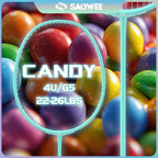 SALYWEE Candy 4U Carbon Fiber Badminton Racket, 3 Vivid Colors Blue / Green / Fluorescent Yellow, 22‑26LBS, Beginner & Amateur Recreation Use
