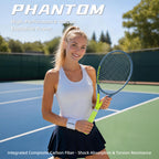 SALYWEE Phantom SY1112 Composite Carbon Fiber One-Piece Tennis Racquet 310g Unstrung 16×19 50-60LBS Recreational Tennis Racket
