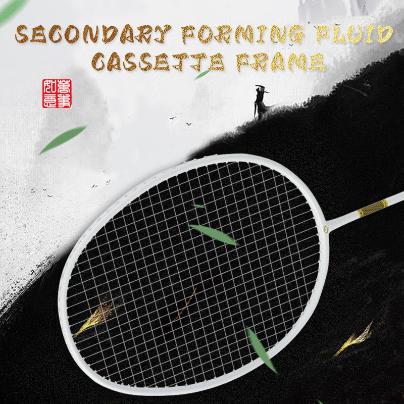 SALYWEE Bamboo Neutral Balance Full Carbon Badminton Racket Pre‑Strung 4U, 295±5mm Balance Point, 675±5mm Standard Length For All‑Round Play
