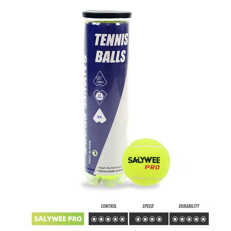 SALYWEE PRO Professional Tennis Balls 4 Count Pressurized Can All‑Court Suitable for Match & Daily Training Sessions