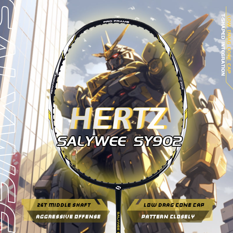 SALYWEE HERTZ SY902 Flexible 24T Shaft Badminton Racket Efficient Power Storage & Release Maximize Hitting Force for Adult Players