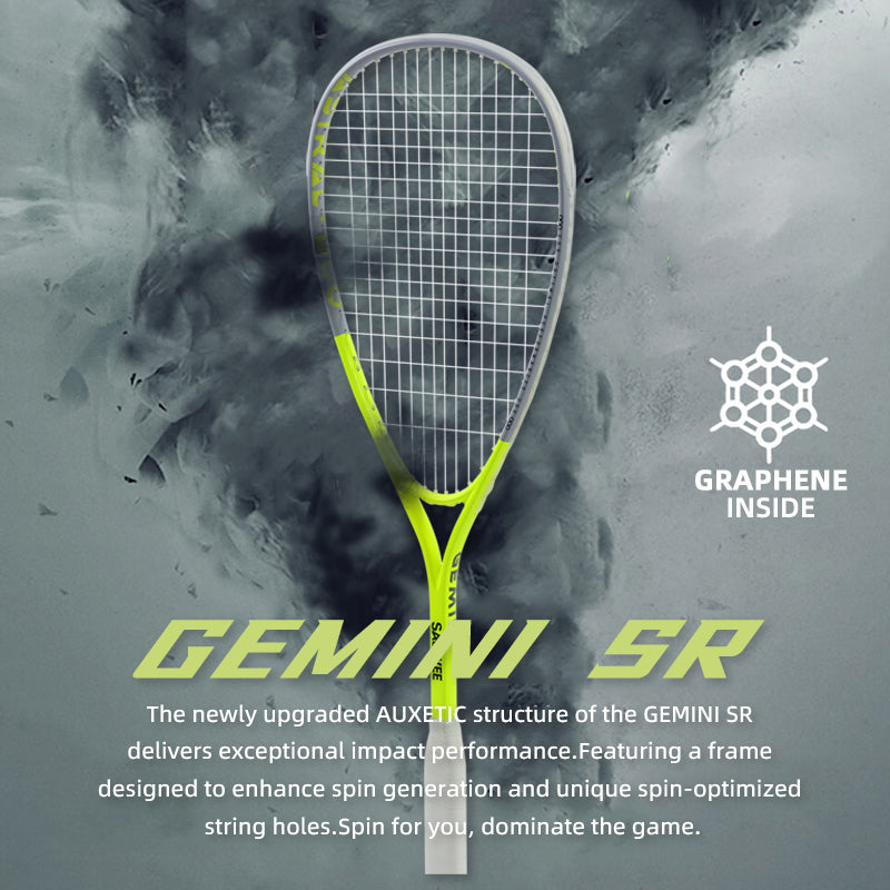 SALYWEE GEMINISR Squash Racket With Swivel & Acoustic Line Hole Spin Shaft Design High Spin Competitive Squash Racket