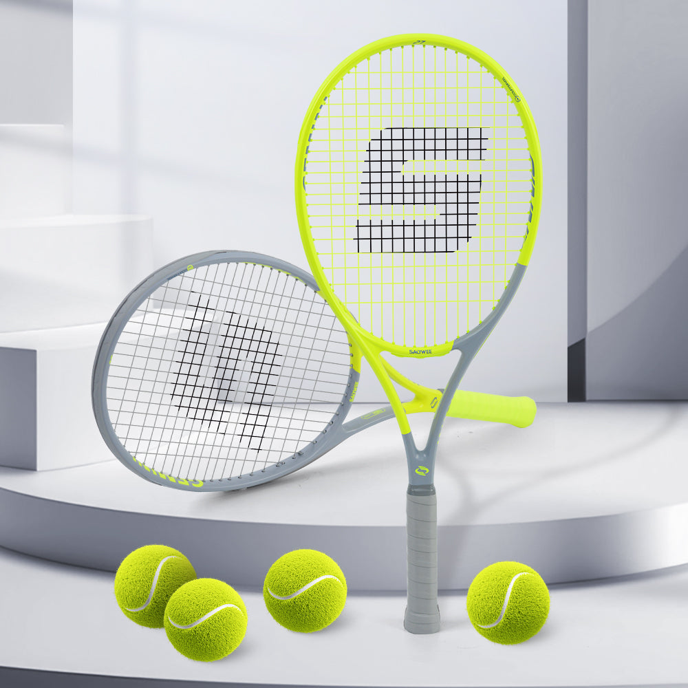 SALYWEE Gemini Composite Tennis Racket 69cm Length 330mm Balance Point 50-60LBS Tension Aluminum Carbon Frame Daily Practice Tennis Racket