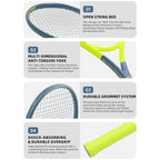 SALYWEE Phantom SY1112 Composite Carbon Fiber One-Piece Tennis Racquet 310g Unstrung 16×19 50-60LBS Recreational Tennis Racket