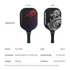 SALYWEE Dragon Print Pickleball Paddle 40×19.8cm Size 12mm Thickness 228±5g Unstrung Recreational Pickleball Racquet