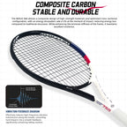 SALYWEE Nexus SY1110 Aluminum Carbon Tennis Racquet 293g Unstrung 16×19 String Pattern 50-55lbs Tension Beginner Recreational Tennis Racket
