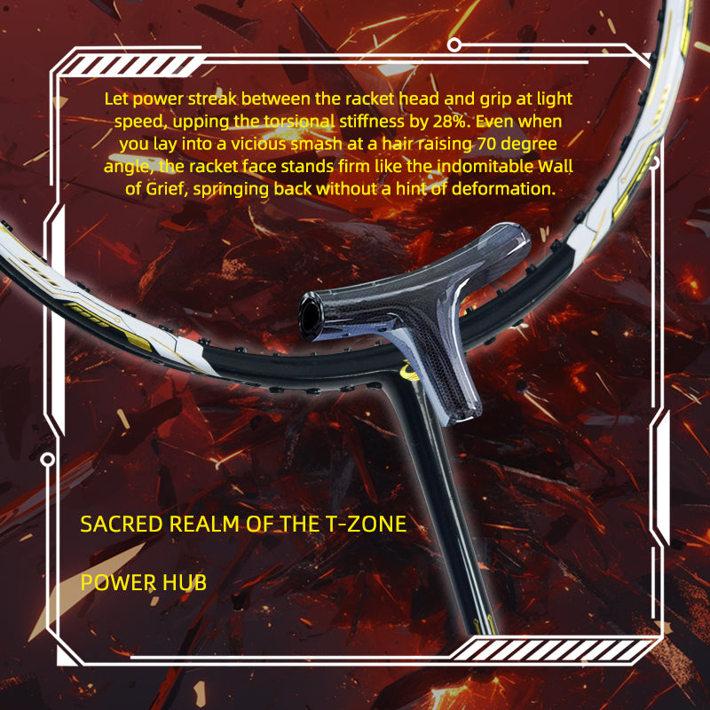 SALYWEE SY903 Holy Warriors Composite Carbon Badminton Racket Aero Wind‑Breaking Frame 4U Light Weight Fast Swing Pre‑Strung for Quick Rallies