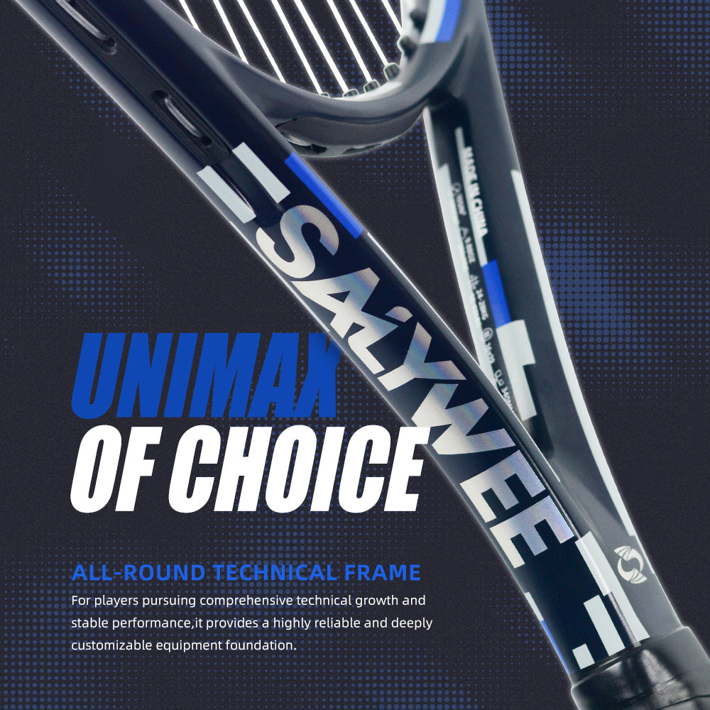 SALYWEE UNI360 Tennis Racket T800 Carbon Fiber 105in² Head 16×19 String Pattern Stable Control for Intermediate Adult Players