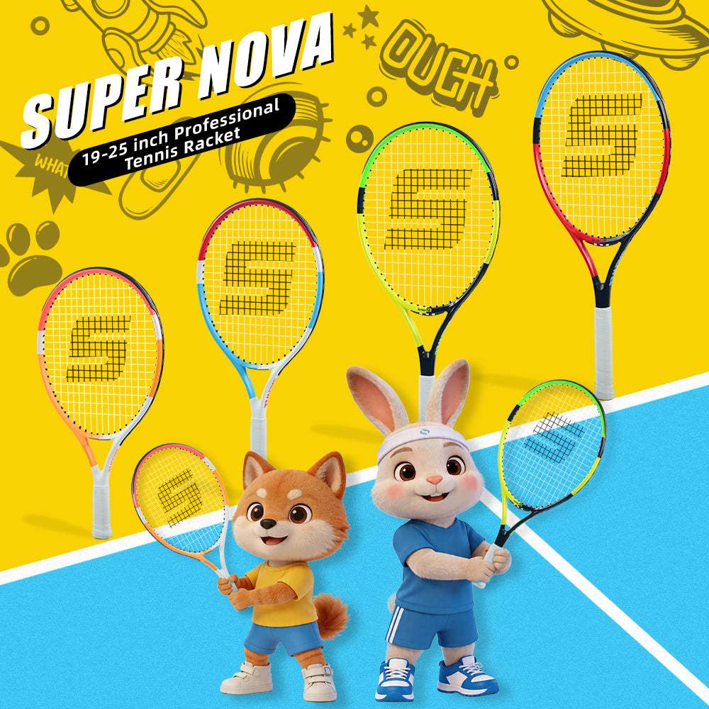 SALYWEE Children Tennis Racket Aluminum-Carbon Frame 4 Sizes Optional Lightweight For Kids Height Matching Training Use